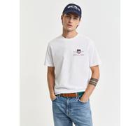 T-Shirt GANT "REG ARCHIVE SHIELD EMB SS T-SHIRT", Herren, Gr. 4XL, weiß, Obermaterial: 100% Baumwolle, unifarben, regular fit hüftlang, Rundhals, abgesteppte Kante, Shirts T-Shirt, von dem Archiv aus