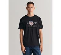 GANT Herren T-Shirt - REGULAR ARCHIVE SHIELD, Rundhals, kurzarm, Baumwolle, Print Schwarz 4XL