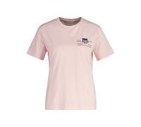 T-Shirt GANT "REG ARCHIVE SHIELD SS T-SHIRT", Damen, Gr. S, rot (salmon), Single Jersey, Obermaterial: 100% Baumwolle, regular fit, Rundhals, Shirts T-Shirt, Stickerei, Rundhals (77886521-S) salmon