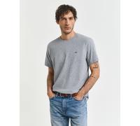 GANT T-Shirt 2003184 Regular Fit Kurzarm Rundhals Baumwolle Grau Melange L