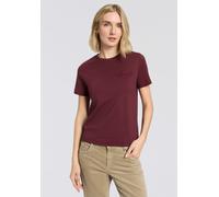 T-Shirt GANT "REG TONAL SHIELD SS T-SHIRT", Damen, Gr. L, grau (plum wine), Single Jersey, Obermaterial: 100% Baumwolle, regular fit, Rundhals, Shirts T-Shirt, Rundhals, Ton in Ton Stickerei (19532457