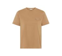 T-Shirt GANT "REG TONAL SHIELD SS T-SHIRT", Damen, Gr. L, grün (warm khaki), Single Jersey, Obermaterial: 100% Baumwolle, regular fit, Rundhals, Shirts T-Shirt, Rundhals, Ton in Ton Stickerei (7891081