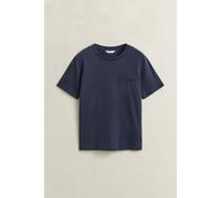 T-Shirt GANT "REGULAR TONAL GRAPHIC T-SHIRT", Damen, Gr. S, evening blau, Jersey, Obermaterial: 100% Baumwolle, unifarben, regular fit normal, Rundhals, eingesetzt abgesteppte Kante, Shirts T-Shirt, R
