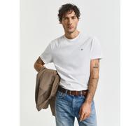 GANT T-Shirt SLIM SHIELD SS – Herren Slim Fit Rundhals Weiß XL 100% Baumwolle