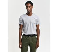 Gant Herren Slim Shield V-Neck T-Shirt T Shirt, Grey Melange, XL EU