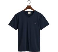 Gant Herren Slim Shield V-Neck T-Shirt T Shirt, Evening Blue, XXL EU