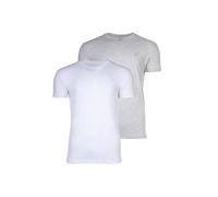 GANT Herren T-Shirt, 2er Pack - Rundhals, Crew Neck, kurzarm, Baumwolle Grau/Weiß 2XL