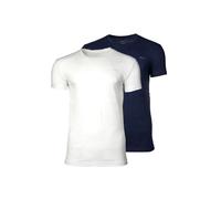 GANT Herren C-NECK T-Shirt – 2er-Pack, Rundhals, kurzarm, Baumwolle, Marineblau/Weiß L