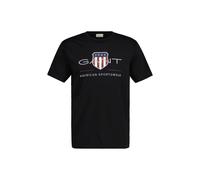 GANT Herren T-Shirt - REGULAR ARCHIVE SHIELD, Rundhals, kurzarm, Baumwolle, Print Schwarz 5XL