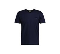T-Shirt GANT "T-Shirt SLIM SHIELD V-NECK T-SHIRT 1er Pack", Damen, Gr. M, blau (dunkelblau), Obermaterial: 100% Baumwolle CO., Shirts T-Shirt (47263758-M) dunkelblau