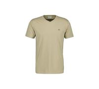 T-Shirt GANT "T-Shirt SLIM SHIELD V-NECK T-SHIRT 1er Pack", Herren, Gr. M, beige (beige (oat)), Obermaterial: 100% Baumwolle CO., Shirts T-Shirt (62905264-M) beige (oat)