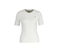 T-Shirt GANT "T-Shirt STRETCH COTTON CABLE C-NECK 1er Pack", Damen, Gr. M, weiß, Obermaterial: 88% Baumwolle CO. 10% Polyamid PA. 2% Elasthan EL., Shirts T-Shirt (19319867-M) weiß