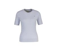 T-Shirt GANT "T-Shirt STRETCH COTTON CABLE C-NECK 1er Pack", Damen, Gr. XXL, blau (hellblau), Obermaterial: 88% Baumwolle CO. 10% Polyamid PA. 2% Elasthan EL., Shirts T-Shirt (37560638-XXL) hellblau