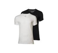 T-Shirt GANT "T-Shirt V-NECK T-SHIRT 2-PACK 2er Pack", Herren, Gr. M, schwarz (schwarz, weiß), Obermaterial: 100% Baumwolle CO., Shirts T-Shirt (21165610-M) schwarz, weiß