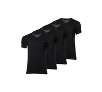 GANT Herren T-Shirt, 4er Pack - V-NECK T-SHIRT 4-PACK, V-Ausschnitt, kurzarm, Cotton Schwarz XL