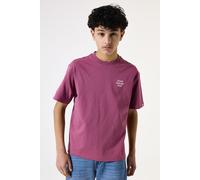 T-Shirt GARCIA, Jungen, Gr. 128/134, rot (jester rot), Jersey, Obermaterial: 100% Baumwolle, bedruckt, regular fit taillenbedeckt, Rundhals, gerader Abschluss, Shirts T-Shirt, mit Schriftzug (87676739