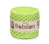 Bobilon T-Shirt Garn Fettuccini Zpagetti Ball, 3-5mm T-Shirtgarn zum Häkeln Stricken, Maske Ohrenbinder, T Garn Bio-Baumwolle, Makramee T-Garn, Jerseygarn - Neon