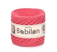 T-Shirt Yarn Fettuccini Trapillo Style, 7-9 mm Tshirt Yarn for Crocheting, Knitting Thick Thread, T Yarn Organic 100% Cotton Fabric, Jersey Yarn - Coral