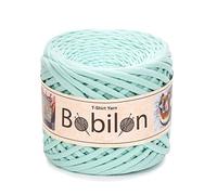 T-Shirt Garn Fettuccini Zpagetti Style, 7-9mm T-Shirtgarn zum Häkeln, Strickgarn Ball, T Garn Bio, Makramee T-Garn, Bandgarn 100% Baumwolle Stoff, Jerseygarn Mint