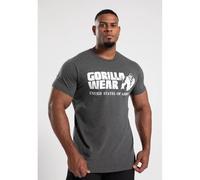 Gorilla Wear Classic T-Shirt - klassisch mit Logo zum Sport Training Workout Normale Passform Baumwolle Bodybuilding (DE/NL/SE/PL, Alphanumerisch, L, Regular, Regular, Dunkelgrau)