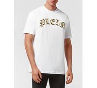 T-Shirt PHILIPP PLEIN "Gothic Plein", Herren, Gr. XXL, 0116, weiß, gold, Obermaterial: 100% Baumwolle, Shirts T-Shirt (42390813-XXL) 0116, weiß, gold