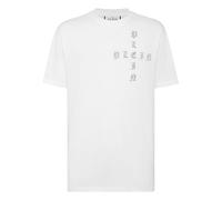 Philipp Plein - T-Shirt Gothic Plein Mit Schmucksteinen - Größe XL - weiß