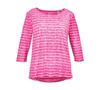 T-Shirt "GS 26 WMN TSHRT", Damen, Gr. 42, pink, Obermaterial: 100% Baumwolle, G.I.G.A. DX BY KILLTEC, Rundhals, Shirts T-Shirt, Gestreiftes 3/4-Arm T-Shirt, 100% Baumwolle, Carbon Finish (90608504-42)