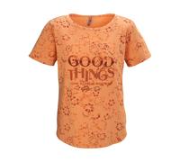 T-Shirt "GS 47 WMN TSHRT", Damen, Gr. 42, rot (apricot), Oberstoff: 95% Baumwolle, 5% Elasthan, G.I.G.A. DX BY KILLTEC, sportlich, Shirts, Florales Damen T-Shirt, elastisch, hoher Baumwollanteil, bequ