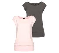 T-Shirt H.I.S "aus Viskose", Damen, Gr. 44/46, rosa (anthrazit, rosa), Obermaterial: 95% Viskose, 5% Elasthan. Obermaterial Melange: 57% Baumwolle, 38% Polyester, 5% Elasthan, figurumspielend, Shirts