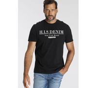 T-Shirt H.I.S, Damen, Gr. 4XL (68/70), schwarz, Single Jersey, Obermaterial: 100% Baumwolle, bedruckt, Basic schmal, Rundhals, Shirts T-Shirt, schmale Passform, bedrucktes Design, Rundhalsausschnitt (