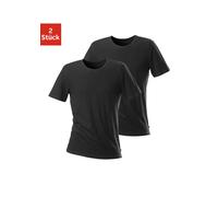 T-Shirt H.I.S, Herren, Gr. XXL, schwarz, Jersey, Obermaterial: 95% Baumwolle, 5% Elasthan, unifarben, Basic, bequem, Rundhals, abgesteppte Kante, Shirts T-Shirt, mit Rundhalsausschnitt perfekt als Unt