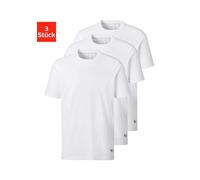 T-Shirt H.I.S "Unterziehshirt mit Rundhals", Damen, Gr. XL, weiß, Single Jersey, Obermaterial: 95% Baumwolle, 5% Elasthan, unifarben, Basic, bequem normal, Rundhals, abgesteppte Kante, Shirts T-Shirt,