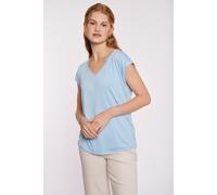 T-Shirt HAILY’S "SS M TP Pi44per", Damen, Gr. XS, blau (pearl blau), Jersey, Obermaterial: 65% Modal, 35% Polyester, unifarben, normal normal, V-Ausschnitt, Shirts T-Shirt (83823150-XS)
