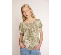 T-Shirt HAILY’S "SS V TP Ce44lina", Damen, Gr. XS (34), grün (6956 khaki palm), Jersey, Obermaterial: 100% Viskose, gemustert, Po-bedeckend, Rundhals, Shirts T-Shirt (79286852-XS) 6956 khaki palm