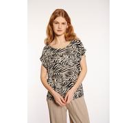 T-Shirt HAILY’S "SS V TP Ce44lina", Damen, Gr. XS (34), schwarz (6929 schwarz div), Jersey, Obermaterial: 100% Viskose, bedruckt, Po-bedeckend, Rundhals, Shirts T-Shirt (26953745-XS)