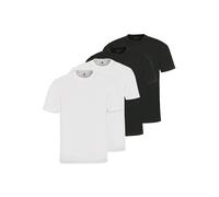 T-Shirt HAJO "T-Shirt 4er Pack", Damen, Gr. S, schwarz (schwarz, weiß), Obermaterial: 100% Baumwolle CO., Shirts T-Shirt (10799453-S) schwarz, weiß