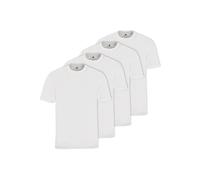 hajo Herren T-Shirt, 4er Pack - Basic, Kurzarm, Rundhals, Baumwolle, uni Weiß S