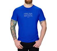 T-Shirt Hakuna Matata Bitch König der Löwen Timon Pumba Circle 13 Farben XS-5XL of Life Elton John Afrika Hakuna Matata nutze den Tag, Farbe:Royalblau - Logo Weiss, Größe:S