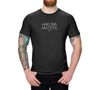 T-Shirt Hakuna Matata Bitch König der Löwen Timon Pumba Circle 13 Farben XS-5XL of Life Elton John Afrika Hakuna Matata nutze den Tag, Farbe:schwarz - Logo Weiss, Größe:L