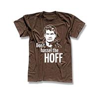 T-Shirt Hasselhoff Don't Hassel The Hoff David Baywatch 13 Farben Herren XS-5XL Looking for Freedom Kitt K.i.t.t. Knight Rider, Größe:5XL, Farbe:braun - Logo Weiss