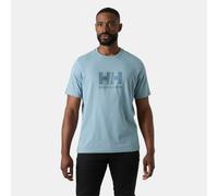 T-Shirt HELLY HANSEN "HH LOGO T-SHIRT 3.0", Herren, Gr. XL, windy blau, Jersey, Obermaterial: 100% Baumwolle, bedruckt, unifarben, Basic hüftbedeckend, Rundhals, Shirts T-Shirt, sportlicher Schnitt, k