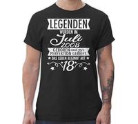 T-Shirt Herren - 18. Geburtstag - Legenden Juli 2008 Achtzehnter weiß - L - Schwarz - Geschenke für männer 18 18.Tshirt volljährig 2006 Shirts Tshirt Junge Tshirt. 18.Geburtstag 18ten ich Bin