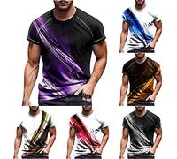 T-Shirt Herren 3D Pullover Druckten Grafik Kurzen Ärmeln Rundhalsausschnitt T-Shirts Beiläufige Kurzarm Druck Oberteile Top Regular Fit Basic Tee Tops Streetwear