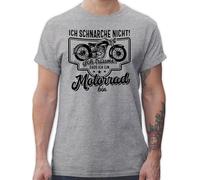 T-Shirt Herren - Biker - Ich schnarche Nicht ich träume DASS ich EIN Motorrad Bin schwarz - XL - Grau meliert - Tshirt mit Motiv und sprüche Motorrad-t-Shirt Bike schnarch Shirt motorad wäre