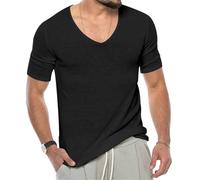 T-Shirt Herren Casual T-Shirt Herren Base T-Shirt Herren Sportshirt Herren Leicht Atmungsaktiv Kurzarm Herren Mode T-Shirt Herren Tops Herren Trend T-Shirt Herren C-Black1 M