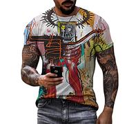 T-Shirt Herren Digitales Drucken Graffiti Slim Fit Sommer Kurzarm Herren Mode Trend Hip Hop Base Shirt Herren Rundhals Persönlichkeit Stretch Tops Herren TTA20-13 3XL