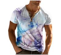 T Shirt Herren Freizeit Sporthenleyshirten Sommer-Look Reißverschluss Bluse Oberteil Lässig Herrenbluse Atmungsaktiv Spitzenstücke Laufshirt Sommer Outdoorshirts Tops Outdoor Bluse（ L，3-Purple）