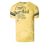 T-Shirt RUSTY NEAL, Herren, Gr. M, gelb, 100% Baumwolle, bedruckt, normal, Rundhals, Shirts T-Shirt, mit coolem Logo-Print (81000209-M) gelb