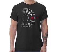 T-Shirt Herren - Geschenke - Kamera Einstellrad Fotograf Fotografie Geschenk Fotografen - M - Schwarz - Photography Tshirt fotoapparat fotografieren Camera Coole-Fun-t-Shirts Photograph Shirt
