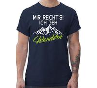 T-Shirt Herren - Hobby Outfit - Mir reicht's ich GEH wandern - XL - Navy Blau - wanderzubehör Geschenk Jogger Tshirt Laufsport Berg Coole-Fun-t-Shirts Wander Geschenke Laufen Berge Shirt